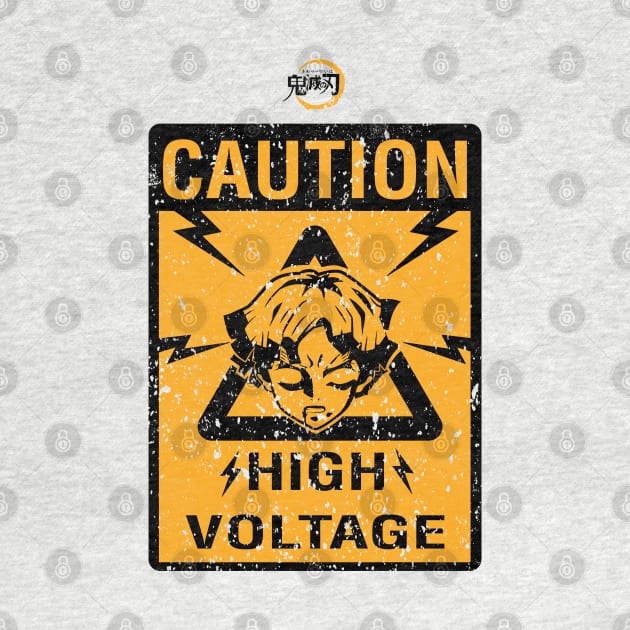 DEMON SLAYER SEASON 2: CAUTION HIGH VOLTAGE (GRUNGE STYLE) by FunGangStore